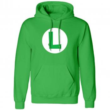 Super Mario Luigi Badge Herren Kapuzenpullover grün S-XXL