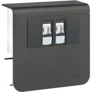 Hager SL20055 Gerätekasten für Cat.6, doppelt, graphitschwarz RAL 9011