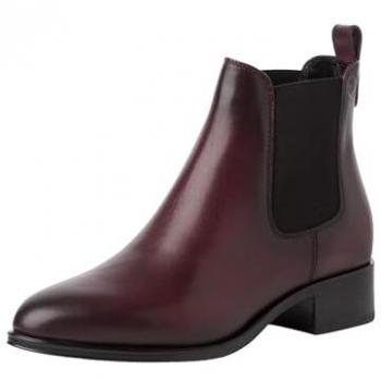 Tamaris Damen Stiefelette 1-25019-43 Dunkelrot Leder mit Touch-it Größe 36