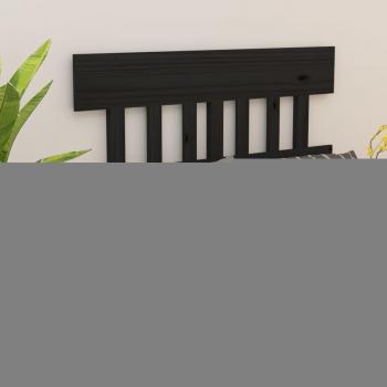 Stylish Black Bed Headboard 123.5x3x81 cm Solid Pine