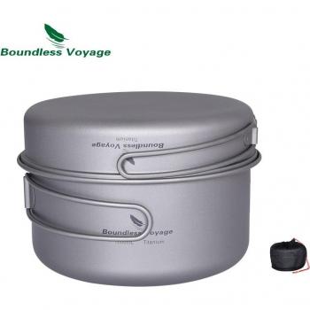Boundless Voyage Titanium Camping Pot and Pan Set