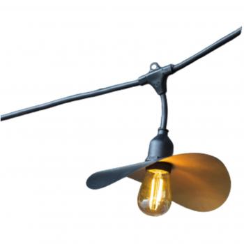 Guirnalda luminosa exterior 6M 10xE27 con abat-jour de acero dorado HAT LIGHT