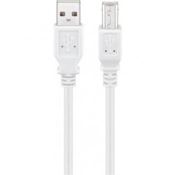 1‑Meter USB 2.0 A‑to‑B Hi‑Speed Cable – Goobay 96186 (White)