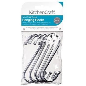 Ganci da Cucina a Forma di S in Metallo Cromato, 13 cm