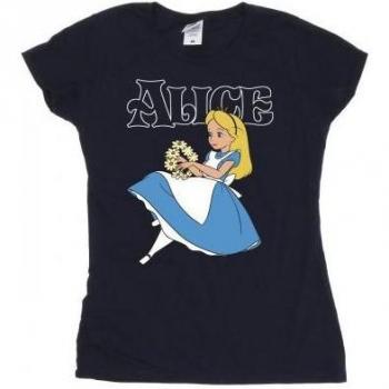 T-shirt Alice nel Paese delle Meraviglie fiori in cotone