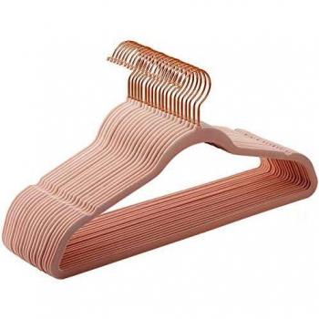 Grucce Antiscivolo in Velluto Rosa con Ganci Oro Rosa