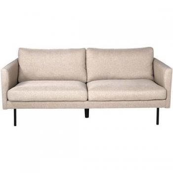 Stilren 2-sits Soffa i Brun Polyester, Svart Stålram