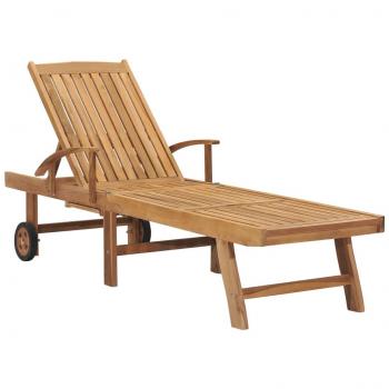 VIDAXL Lettino Prendisole in Legno Massello di Teak