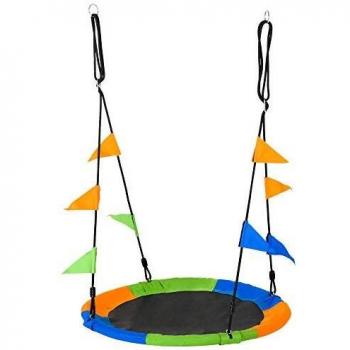 Altalena Rotonda a Nido per Bambini di +3 Anni Multicolor Φ100x120-180Acm