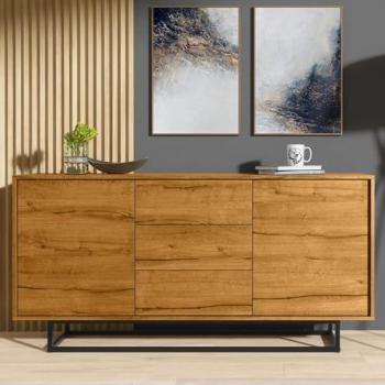 Loft Retro Vintage 140cm Oak Sideboard