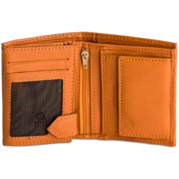 Mini Portafoglio Uomo in Pelle Arancione Nuvola