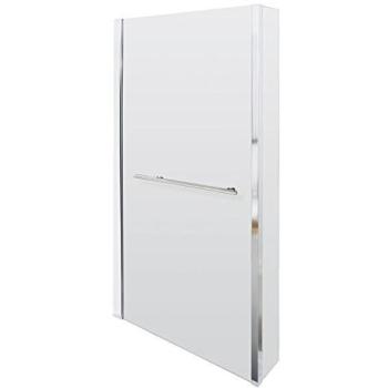 Nuie Pacific Chrome L‑Shaped Tempered Glass Bath Screen, Fixed Return + Towel Rail