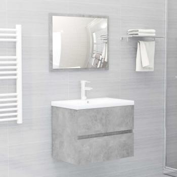 Concrete Grey Bathroom Furniture Set, 2 Units, Engineered Wood Material, Sonata Brand
