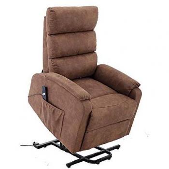 Sillón Reclinable en Tela Marrón para Personas Mayores