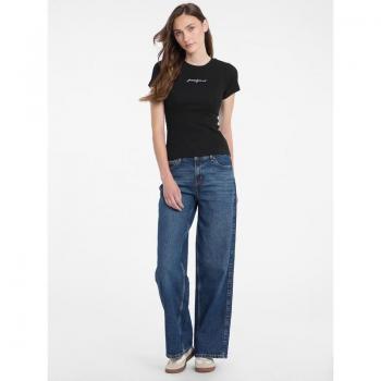 Jeans maglietta a maniche corte Guess Slim Rib Jet Black