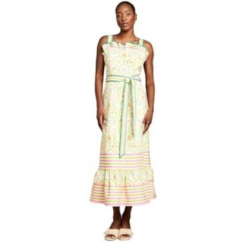 Ivory Coast Twill Ruffle Midi Dress for Women