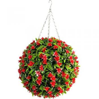 Artificial Red Lily Ball – 38 cm Hanging
