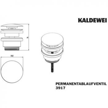 Kaldewei Permanentablaufventil 3917 – runder Deckel, chrom, ohne Überlauf