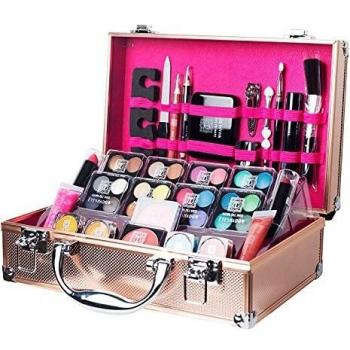 4pcs Makeup Set & Vanity Case Beauty Rose Gold Cosmetics Storage Box Nails Kit