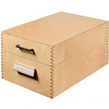 Boîte à fiches A5 en bois naturel