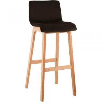Tabouret de bar marron Hover en velours à piètement 4 pieds