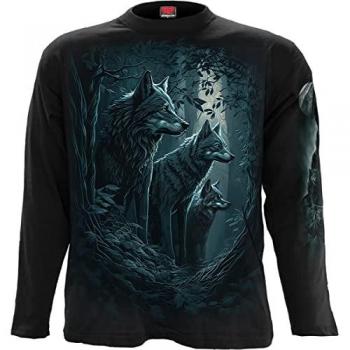 Manga Larga Hombre Negro Spiral Forest Guardians Camiseta M/XXL