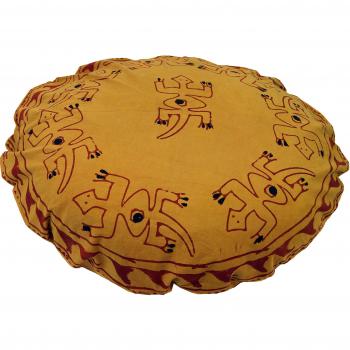 Zierkissen „Gecko Gelb“ – GURU SHOP Ethno‑Design