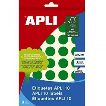 Apli etiquetas 10 verdes Ø 19mm 8 hojas