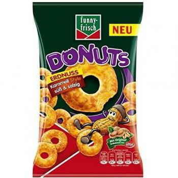 Funny frisch Donuts Erdnuss Karamell Erdnuss Flips (süß + salzig / 110 Gramm)