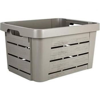 Caisse de Rangement en Bois WOOD'BOX 30L Taupe