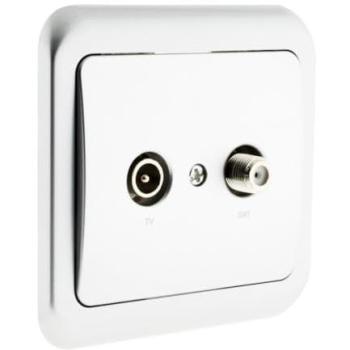 Prise encastrée TV et Radio IP20
