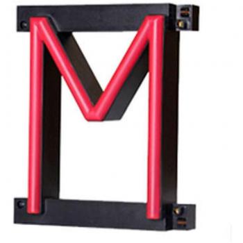 LED Buchstabe M Neon 123mm Höhe 161mm Breite 38mm