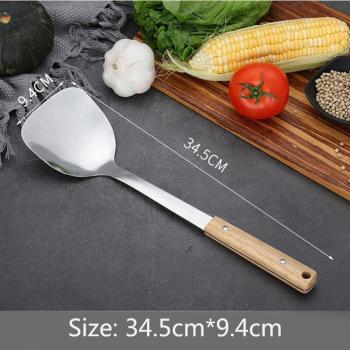 Premium Stainless Steel Kitchenware with Wooden Spatula