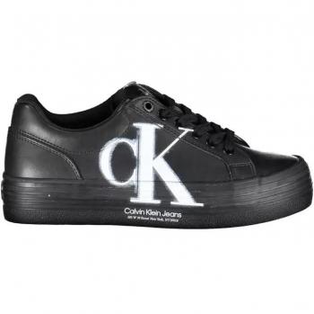 Calvin Klein Women's Sneakers, Black, Size: 10 US, Sporty Black Women's Sneakers with Logo Print
