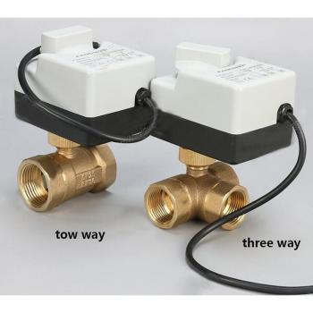 Válvula de bola de latón motorizada AC220V DN15 a DN50 con control manual