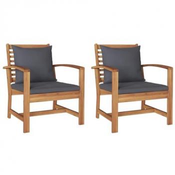 Pack de deux chaises de jardin 60 cm x 65 cm x 76,5 cm – finition marron