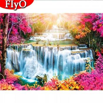 Kreuzstich Diamant-Wasserfall 5D Kit – 20 x 30 cm, Baum-Mosaik Dekor