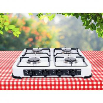 Cuisinière Promis KG400 Blanche – Quadruple Feu à Butane