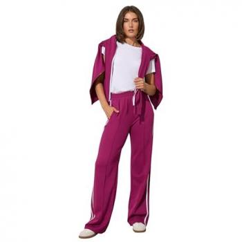 Long Tall Sally Tall Side Stripe Wide-Leg Joggers – Red, 16L