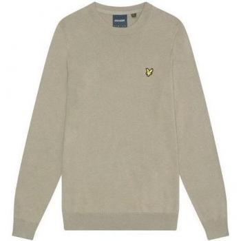 Merino Cotton Round-Neck Jumper – Lyle & Scott Men's Sage Brown, M