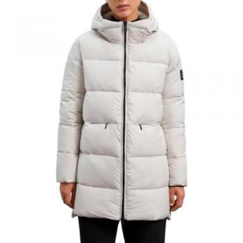 ECOALF para mujer. MCWGAJKMARAN0987W24-132 Abrigo Marangu blanco roto (L), Casual, Manga larga, Poliéster Reciclado, Sostenible