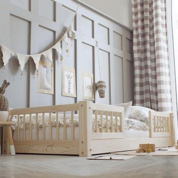 Lit à Fond Roulant Bébé 149 × 79 × 46 cm – Bois Naturel