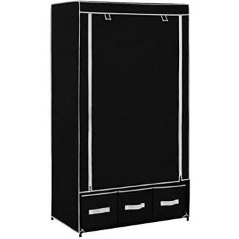 Black Fabric Wardrobe 34.3x19.3x62.6