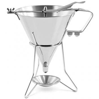 Entonnoir à piston 1,8 L en acier inoxydable avec 3 accessoires et support