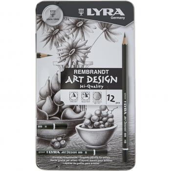 Lapices de grafito Lyra rembrand art design caja de 12 graduaciones 6b-5b-4b-3b L1111120