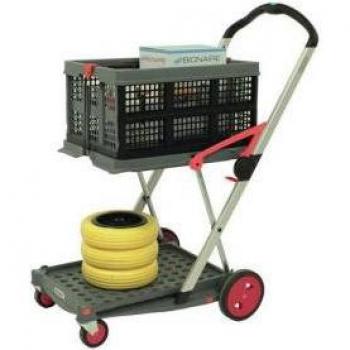Clax Folding Office Workstation Cart, Red-Grey, Box Included – 413625