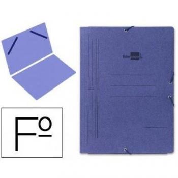 Carpeta Liderpapel gomas folio sencilla cartón pintado azul 15795-CG03