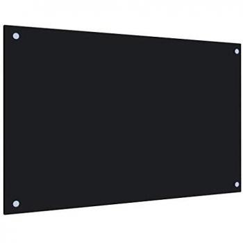 Elegant Black Tempered Glass Kitchen Backsplash 80x50 cm