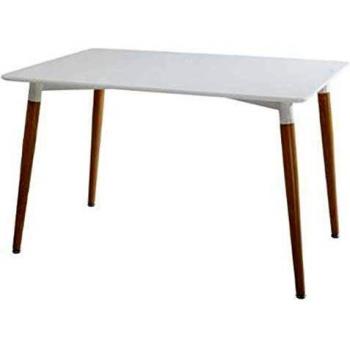 Pegane Dining Table en Acier, MDF blanc, L 150 × W 80 × H 74 cm