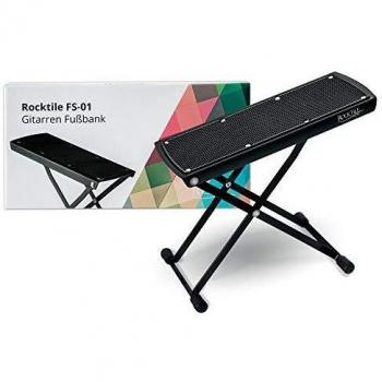 Rocktile Gitarrenständer Gitarren-Fußbank für Kinder und Erwachsene, (universal Fußhocker, platzsparend zusammenklappbar), Fußstuhl in 6-Stufen höhenverstellbar